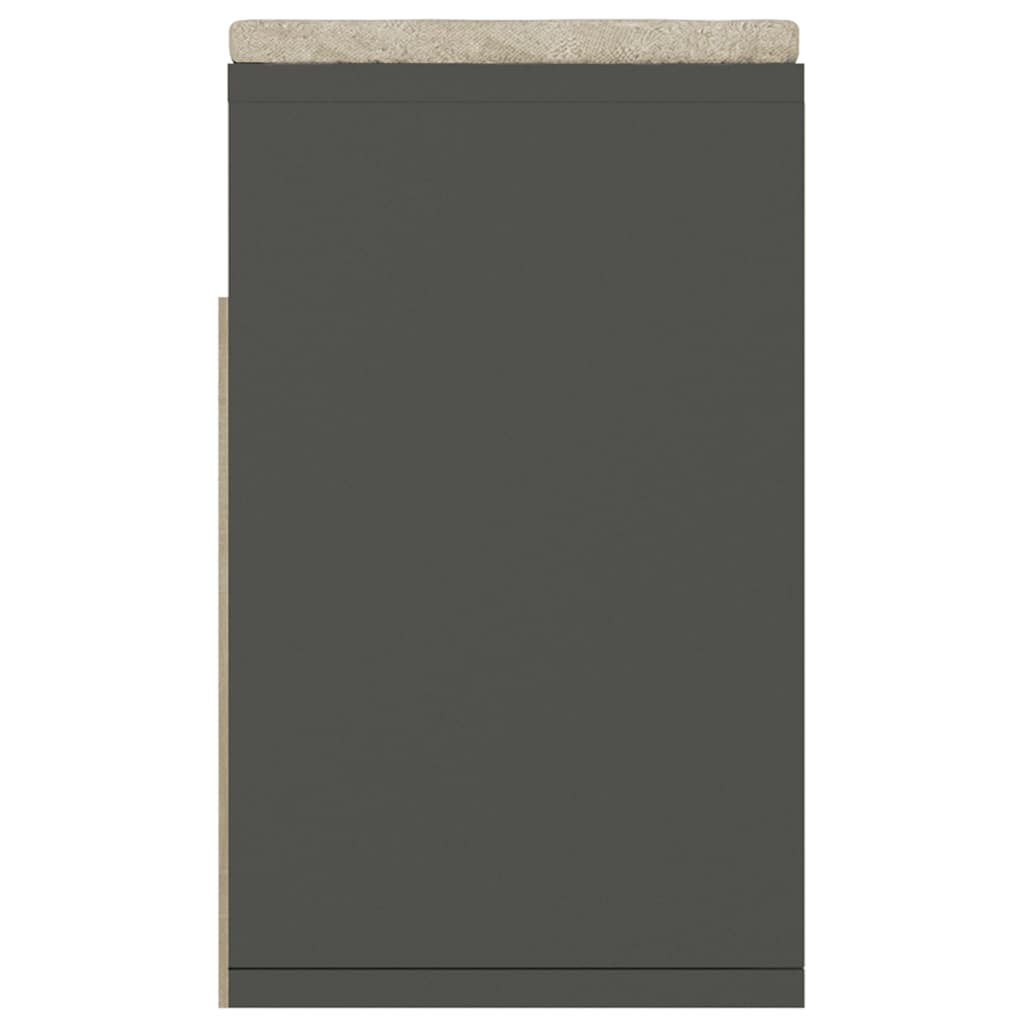 Schoenenbank met kussen 104x30x49 cm bewerkt hout grijs is nu te koop bij PeponiXL, paradijselijk wonen!