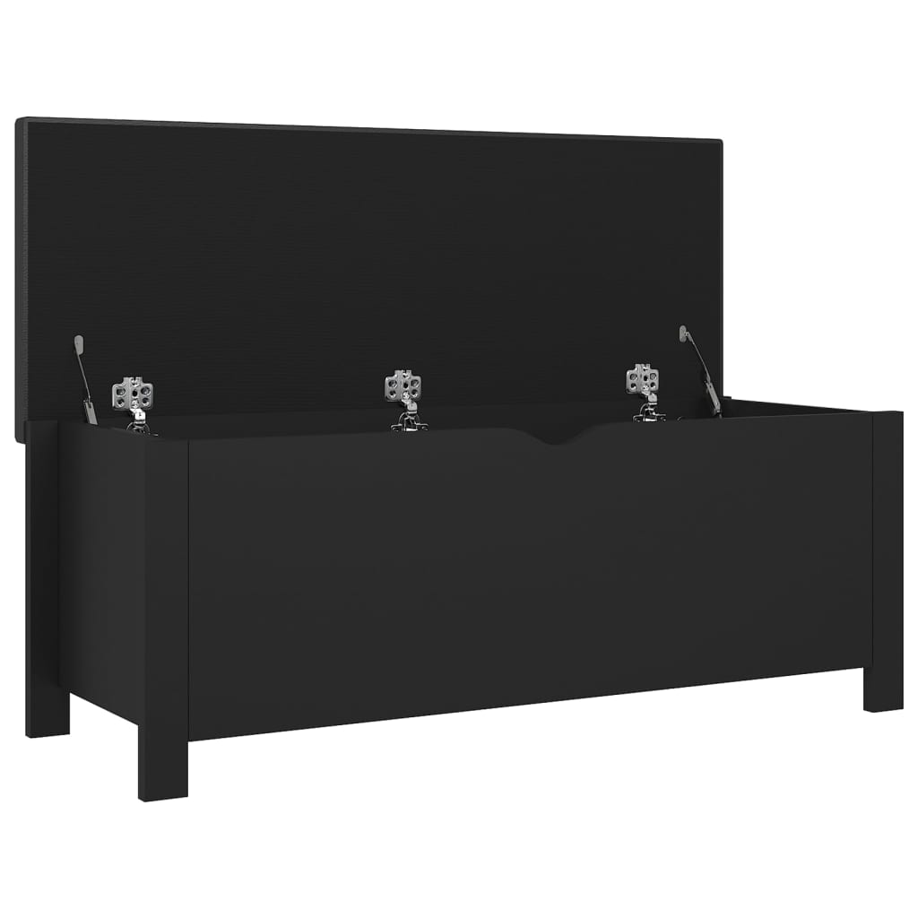 Opbergbox met kussen 105x40x45 cm bewerkt hout zwart