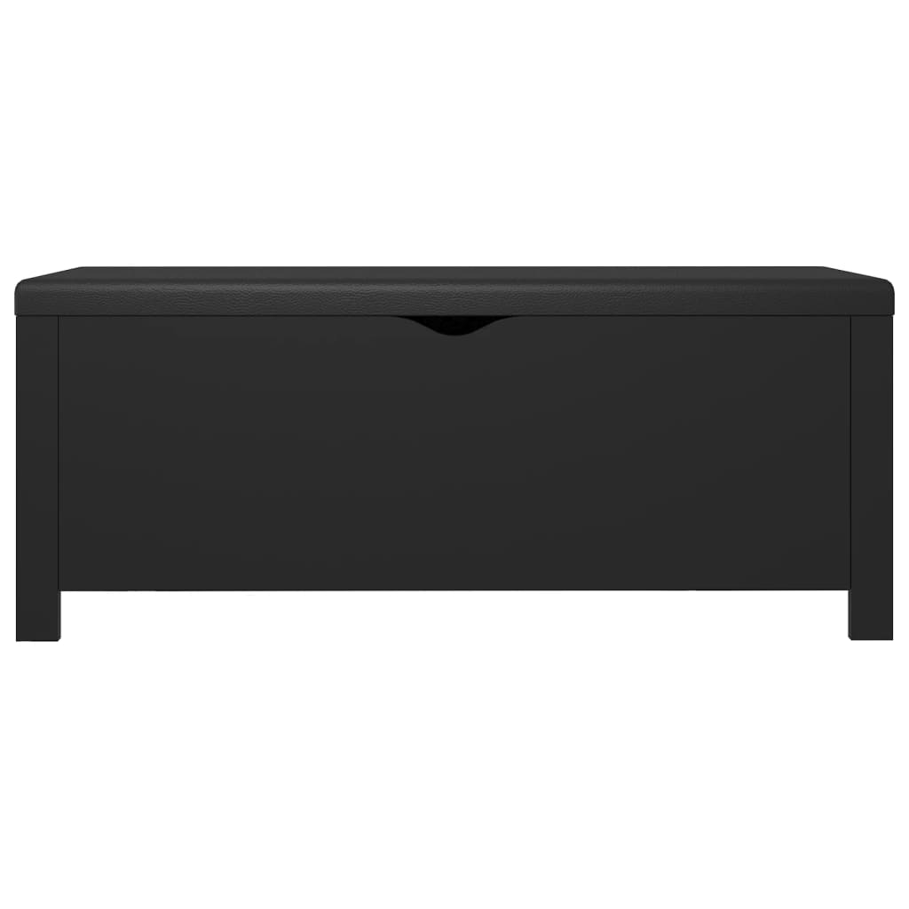 Opbergbox met kussen 105x40x45 cm bewerkt hout zwart