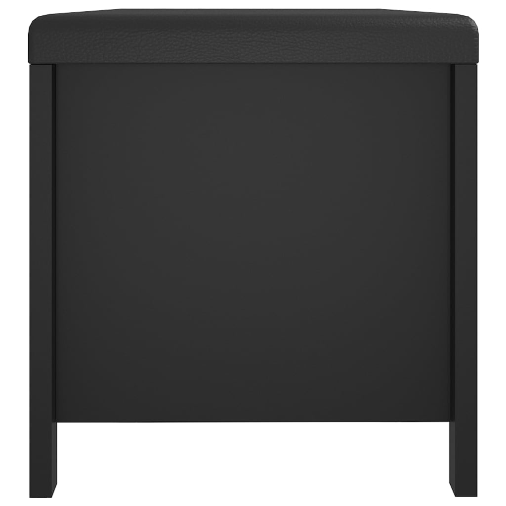 Opbergbox met kussen 105x40x45 cm bewerkt hout zwart