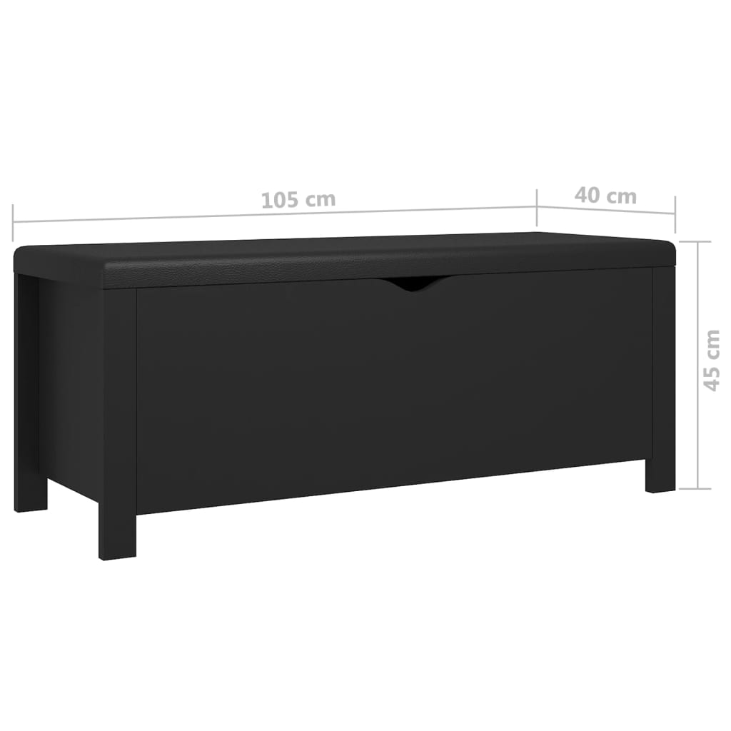 Opbergbox met kussen 105x40x45 cm bewerkt hout zwart