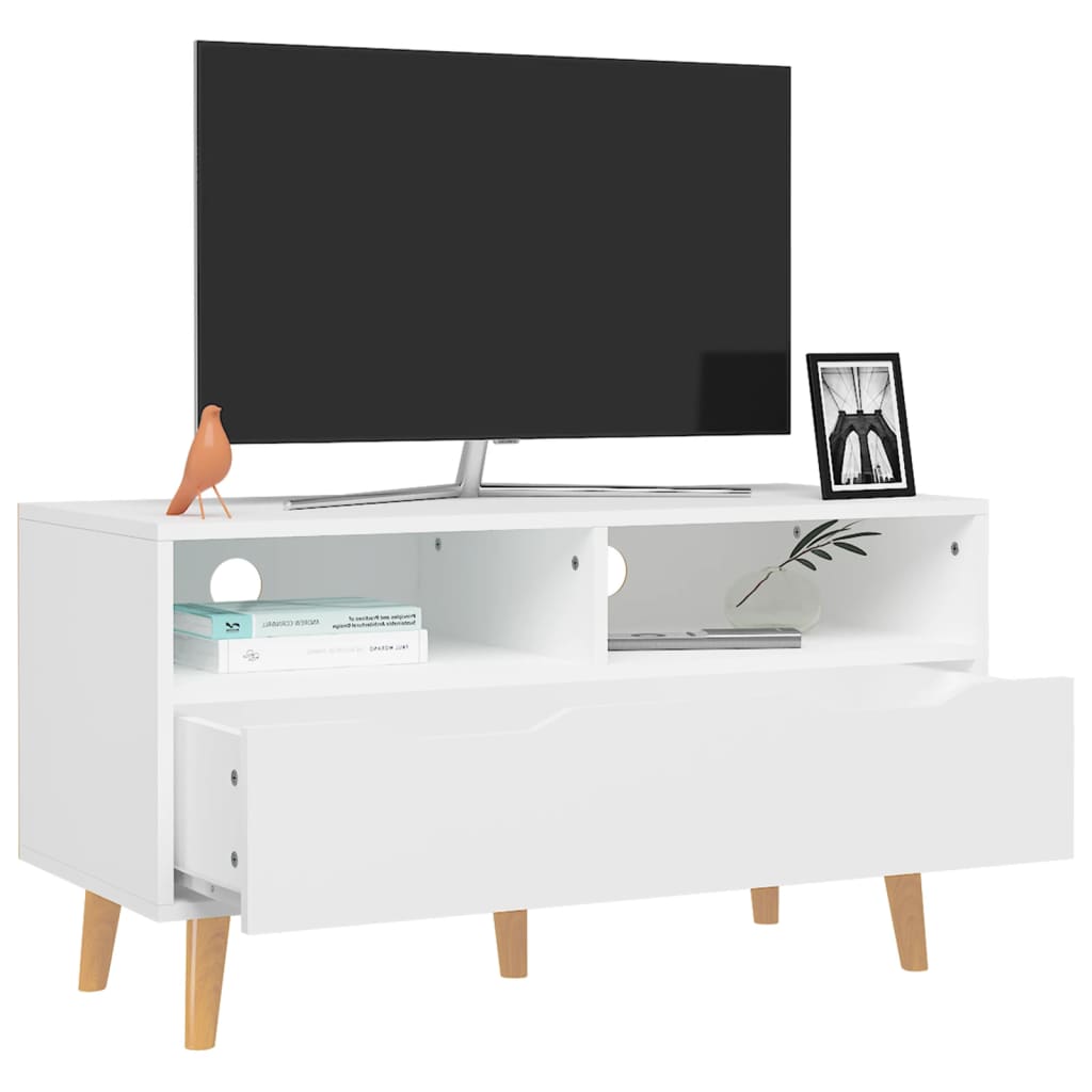 Tv-meubel 90x40x48,5 cm bewerkt hout wit
