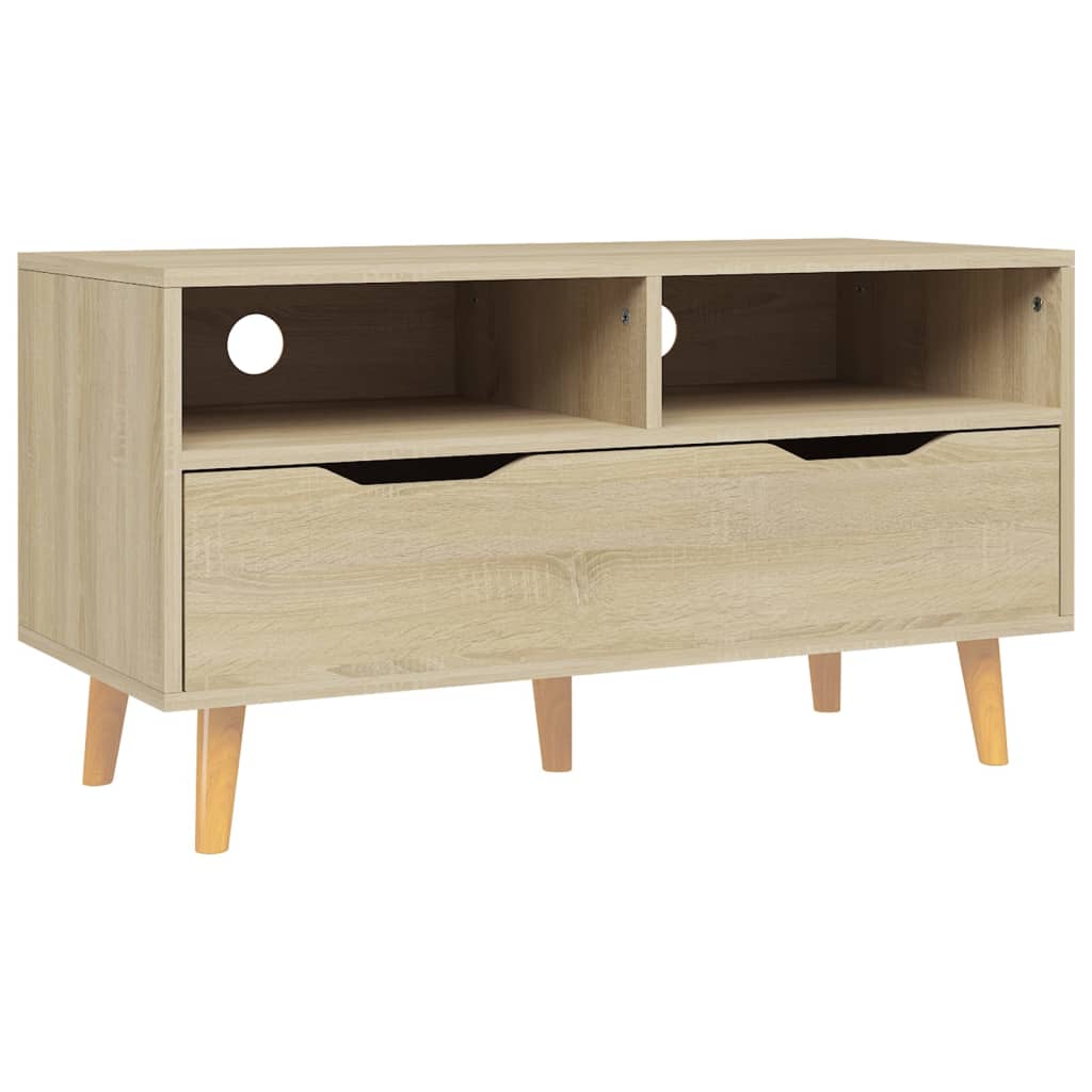 Tv-meubel 90x40x48,5 cm bewerkt hout sonoma eikenkleurig is nu te koop bij PeponiXL, paradijselijk wonen!