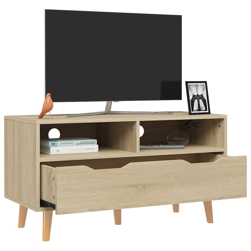 Tv-meubel 90x40x48,5 cm bewerkt hout sonoma eikenkleurig is nu te koop bij PeponiXL, paradijselijk wonen!