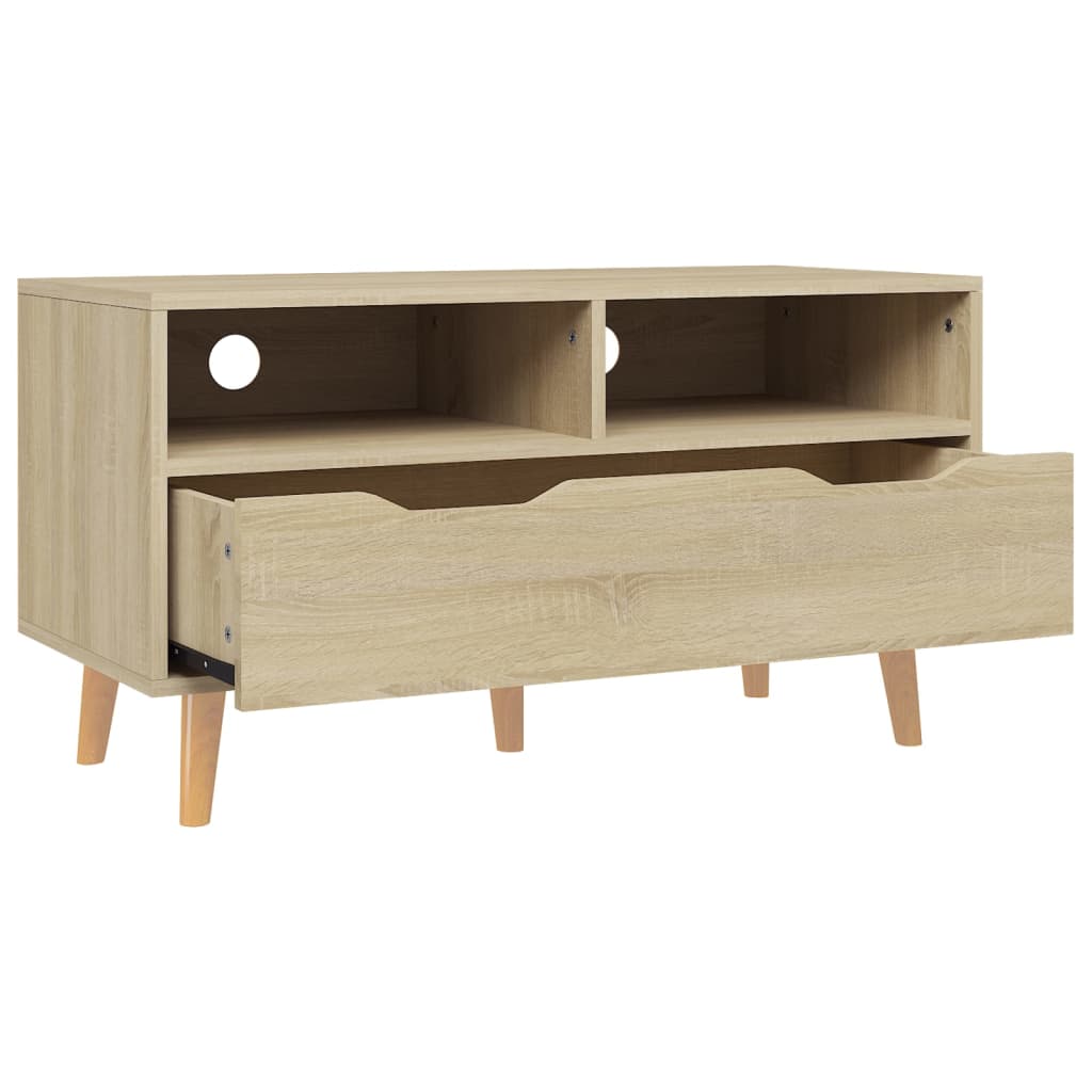 Tv-meubel 90x40x48,5 cm bewerkt hout sonoma eikenkleurig is nu te koop bij PeponiXL, paradijselijk wonen!