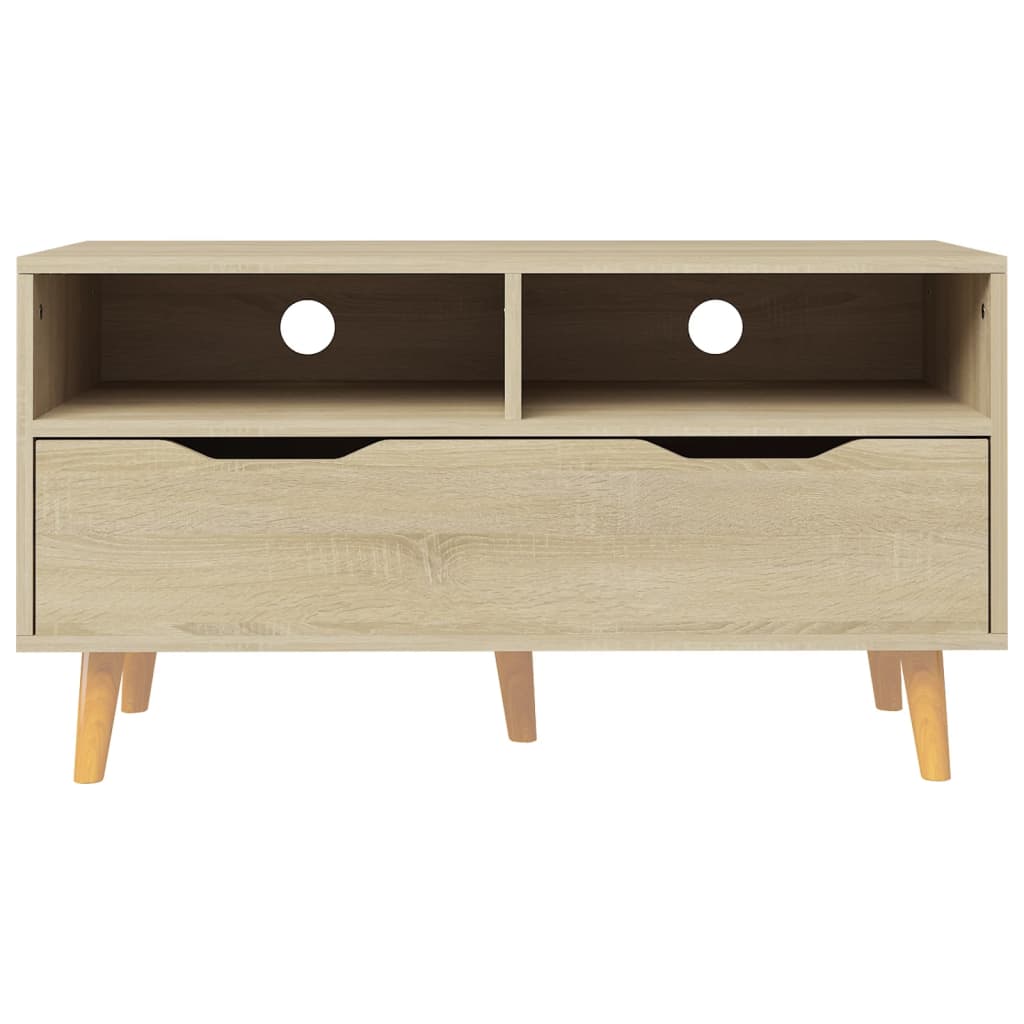 Tv-meubel 90x40x48,5 cm bewerkt hout sonoma eikenkleurig is nu te koop bij PeponiXL, paradijselijk wonen!