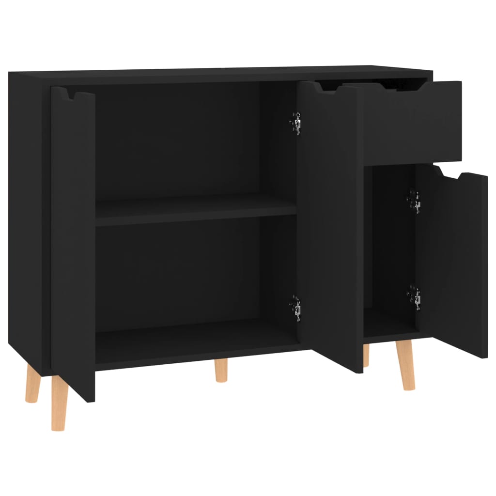 Dressoir 90x30x72 bewerkt hout zwart is nu te koop bij PeponiXL, paradijselijk wonen!