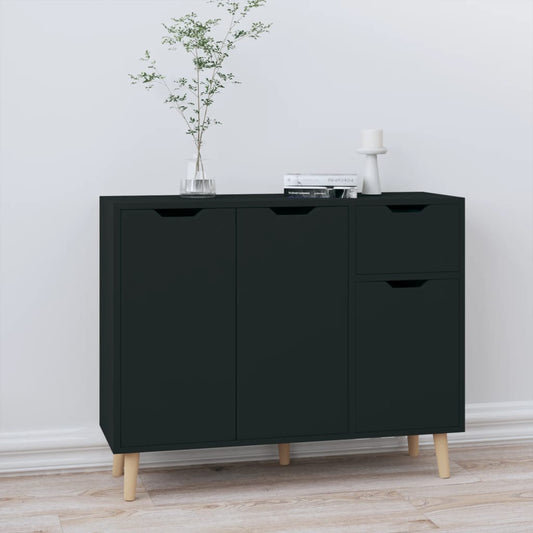 Dressoir 90x30x72 bewerkt hout zwart is nu te koop bij PeponiXL, paradijselijk wonen!