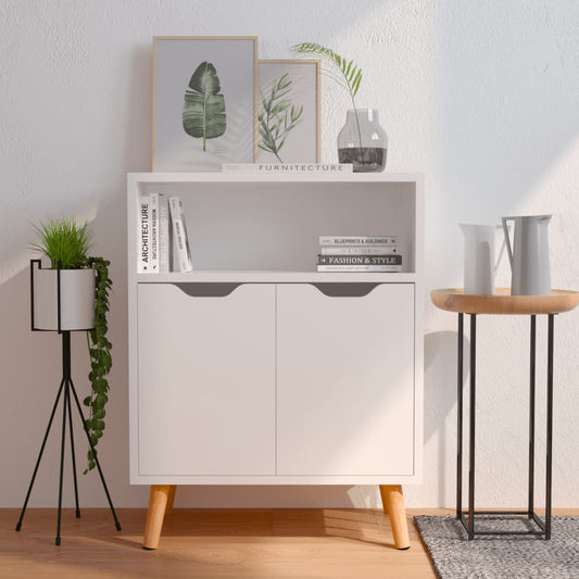Dressoir 60x30x72 cm bewerkt hout hoogglans wit is nu te koop bij PeponiXL, paradijselijk wonen!