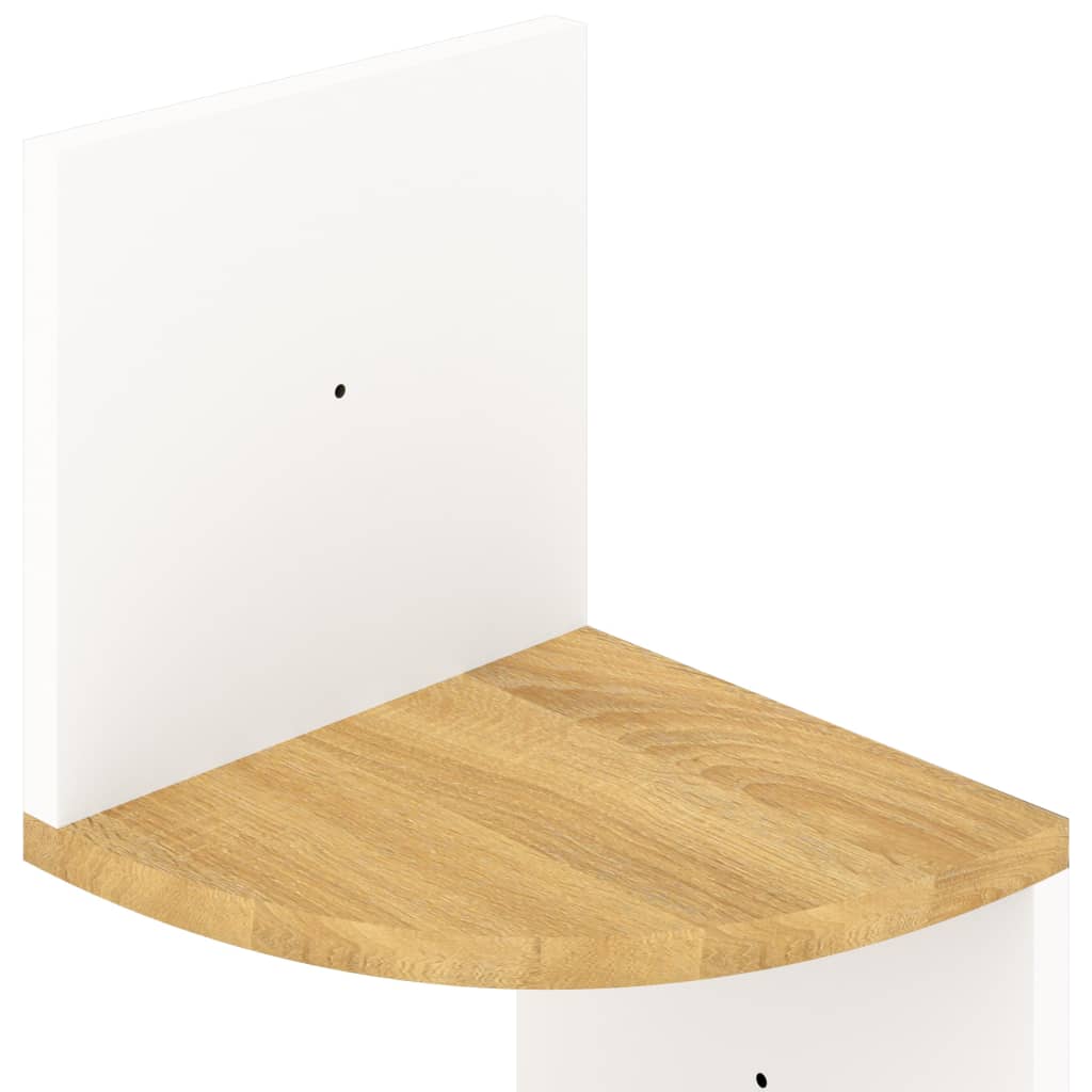 Hoekwandschap 19x19x123 cm bewerkt hout wit en sonoma eiken is nu te koop bij PeponiXL, paradijselijk wonen!
