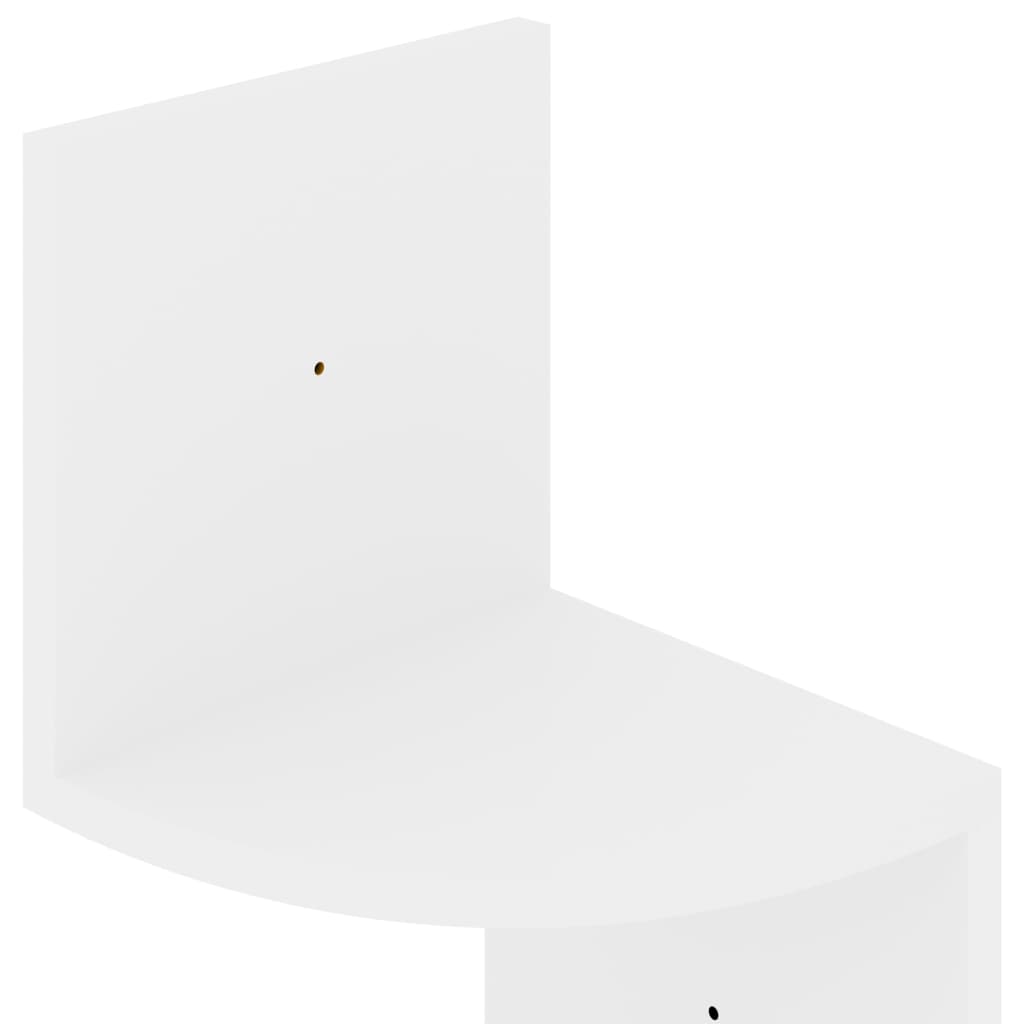 Hoekwandschap 19x19x123 cm bewerkt hout hoogglans wit