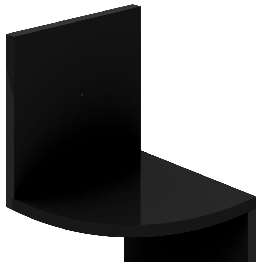 Hoekwandschap 19x19x123 cm bewerkt hout hoogglans zwart