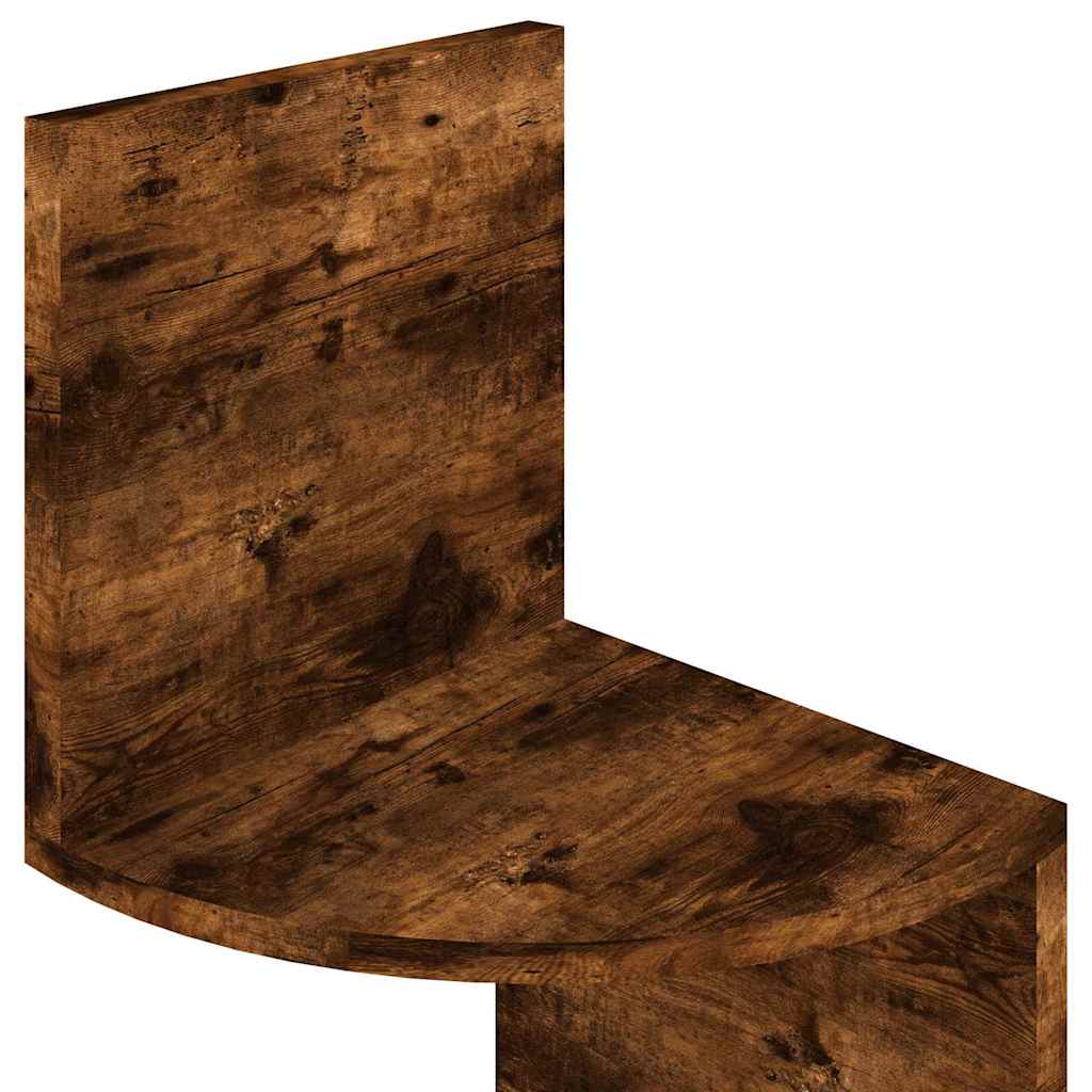 Hoekwandschap 19x19x123 cm bewerkt hout gerookt eikenkleurig is nu te koop bij PeponiXL, paradijselijk wonen!
