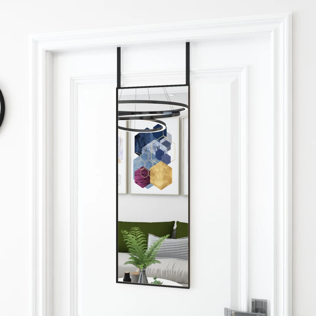 Deurspiegel 30x80 cm glas en aluminium zwart is nu te koop bij PeponiXL, paradijselijk wonen!