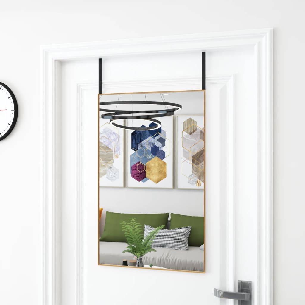 Deurspiegel 50x80 cm glas en aluminium goudkleurig is nu te koop bij PeponiXL, paradijselijk wonen!