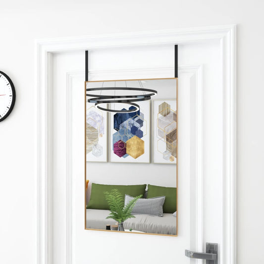 Deurspiegel 50x80 cm glas en aluminium goudkleurig is nu te koop bij PeponiXL, paradijselijk wonen!