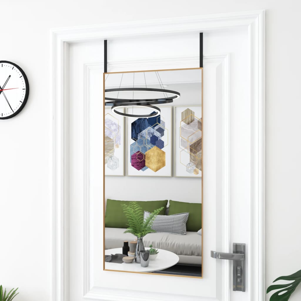 Deurspiegel 50x100 cm glas en aluminium goudkleurig is nu te koop bij PeponiXL, paradijselijk wonen!