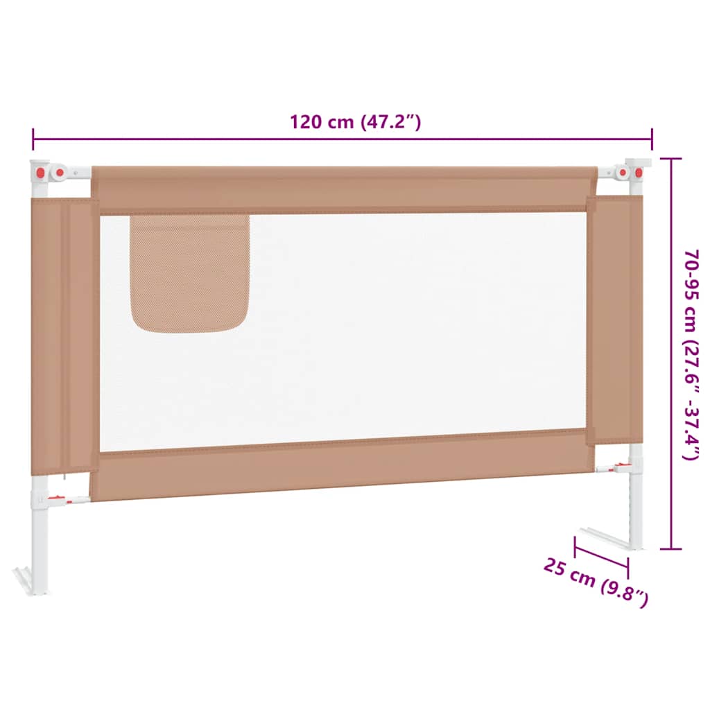 Bedhekje peuter 120x25 cm stof taupe is nu te koop bij PeponiXL, paradijselijk wonen!