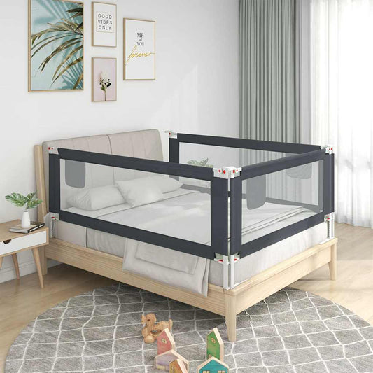 Bedhekje peuter 180x25 cm stof donkergrijs is nu te koop bij PeponiXL, paradijselijk wonen!