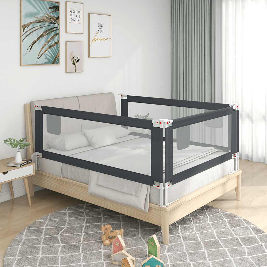 Bedhekje peuter 190x25 cm stof donkergrijs is nu te koop bij PeponiXL, paradijselijk wonen!