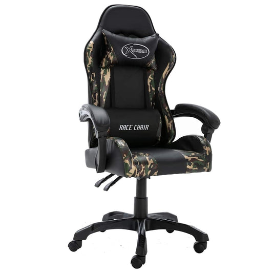 Racestoel kunstleer zwart en camouflage is nu te koop bij PeponiXL, paradijselijk wonen!