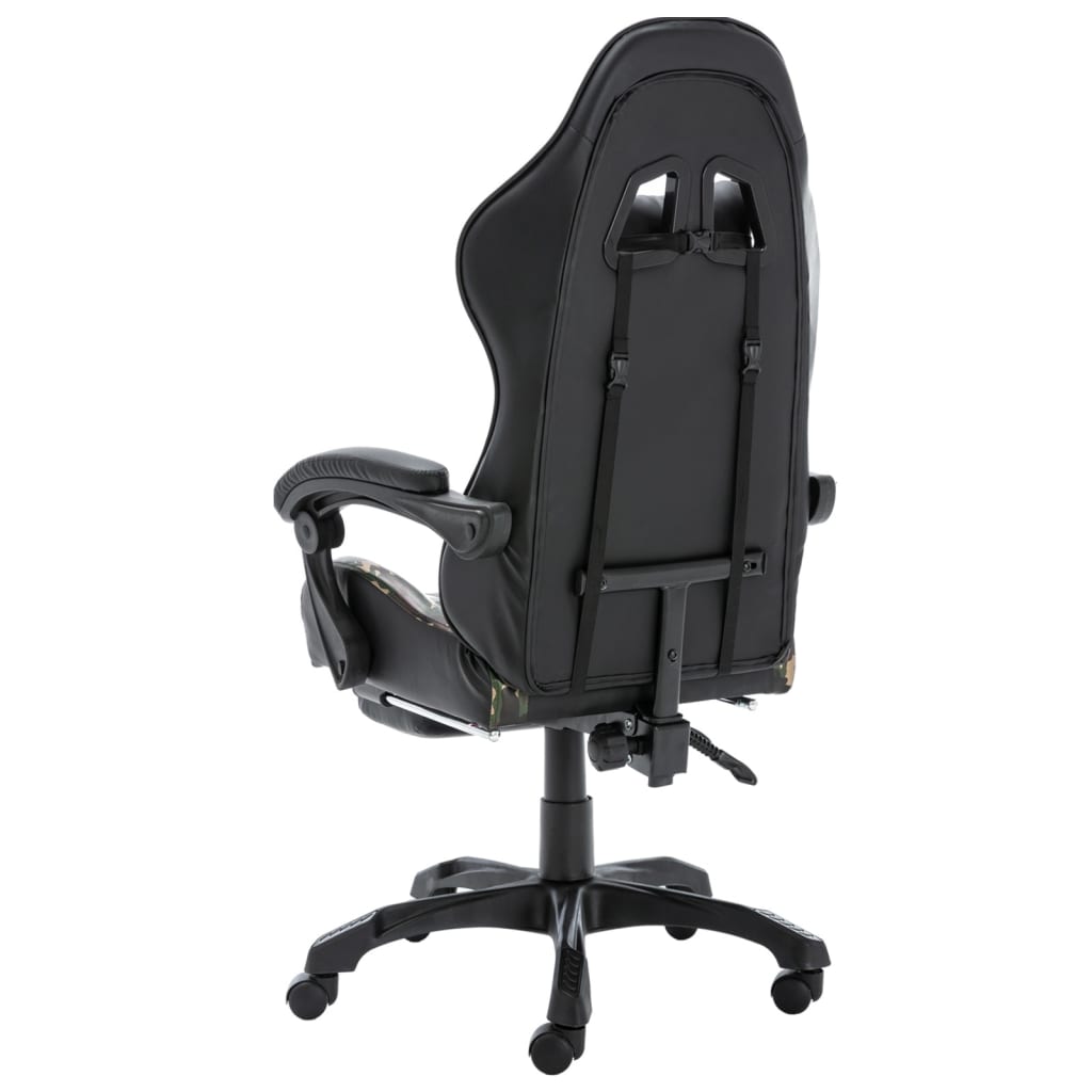 Racestoel met voetensteun kunstleer zwart en camouflage is nu te koop bij PeponiXL, paradijselijk wonen!