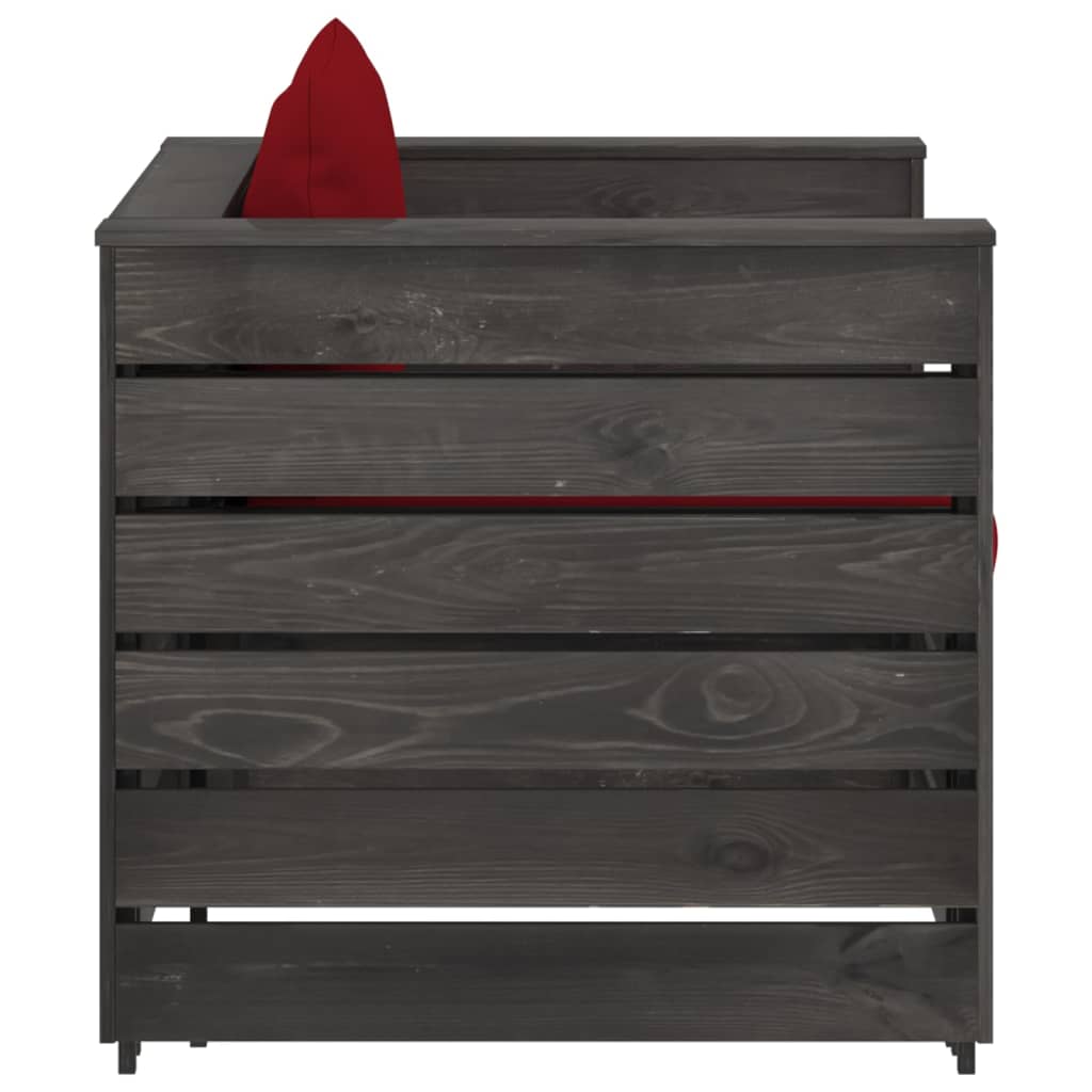 2-delige Loungeset met kussens grijs geïmpregneerd hout is nu te koop bij PeponiXL, paradijselijk wonen!