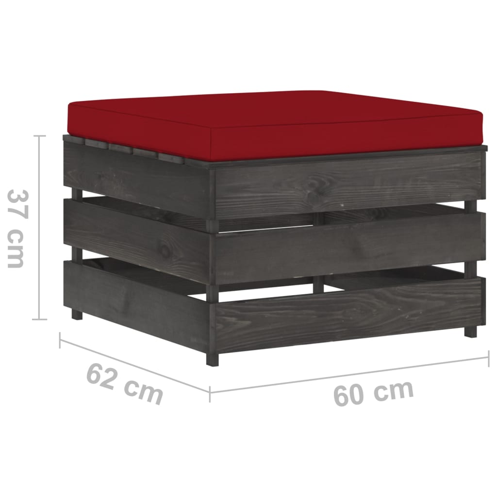 2-delige Loungeset met kussens grijs geïmpregneerd hout is nu te koop bij PeponiXL, paradijselijk wonen!