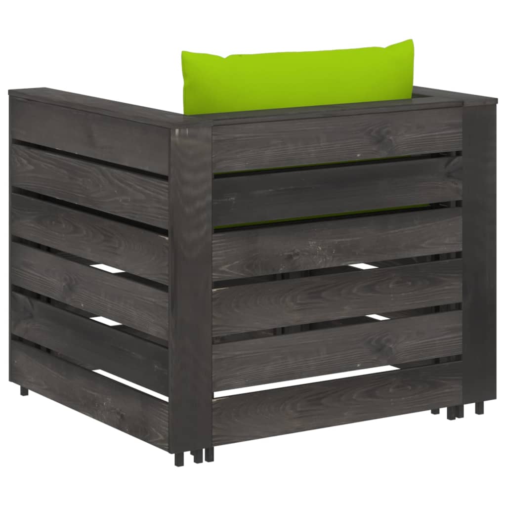 2-delige Loungeset met kussens grijs geïmpregneerd hout is nu te koop bij PeponiXL, paradijselijk wonen!