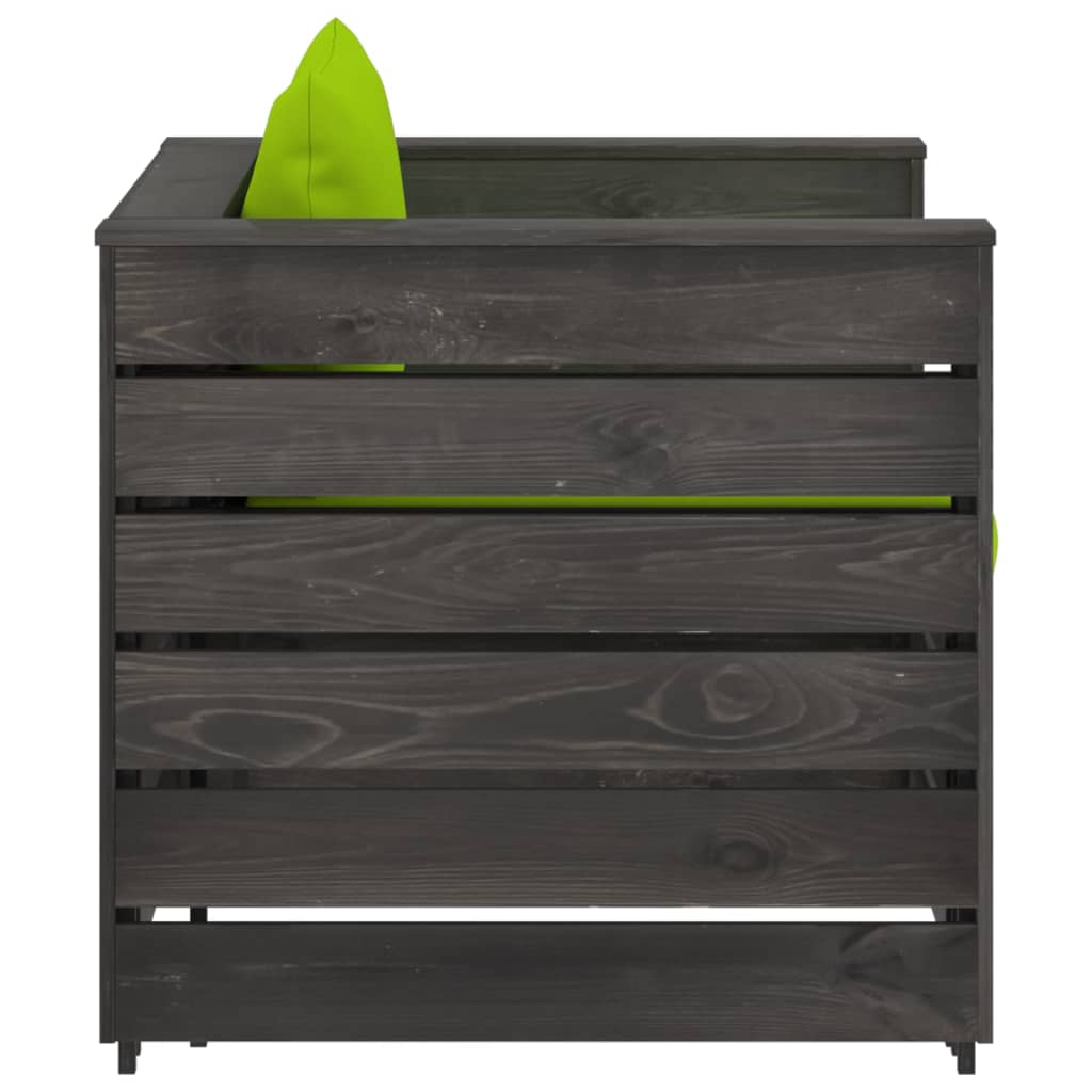 2-delige Loungeset met kussens grijs geïmpregneerd hout is nu te koop bij PeponiXL, paradijselijk wonen!