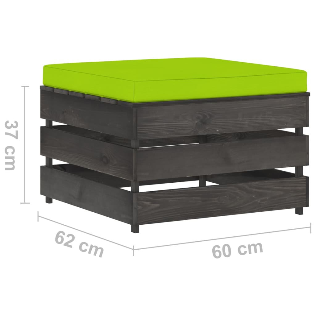 2-delige Loungeset met kussens grijs geïmpregneerd hout is nu te koop bij PeponiXL, paradijselijk wonen!