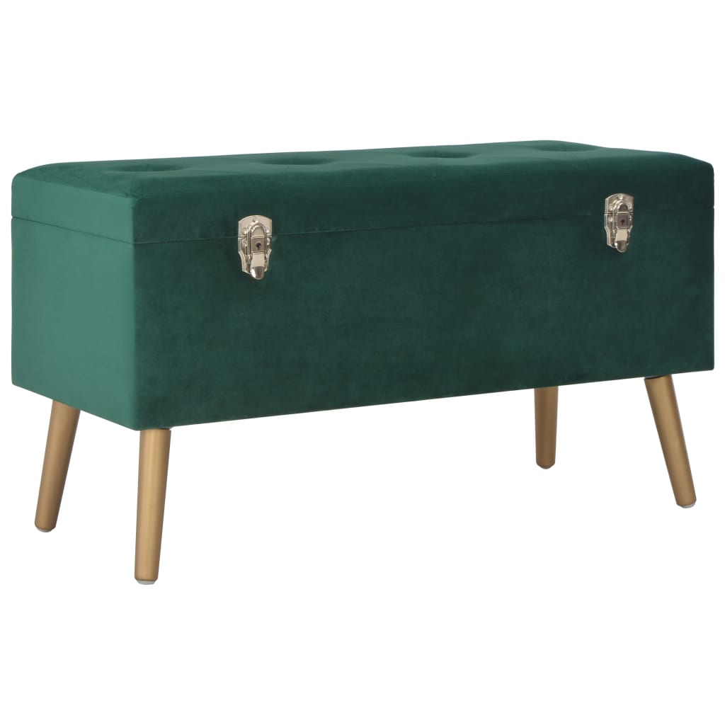 Bankje met opbergvak 80 cm fluweel groen is nu te koop bij PeponiXL, paradijselijk wonen!