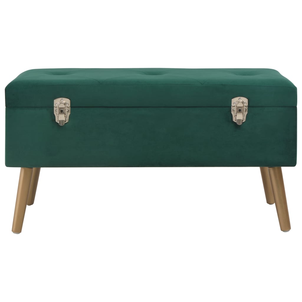 Bankje met opbergvak 80 cm fluweel groen is nu te koop bij PeponiXL, paradijselijk wonen!
