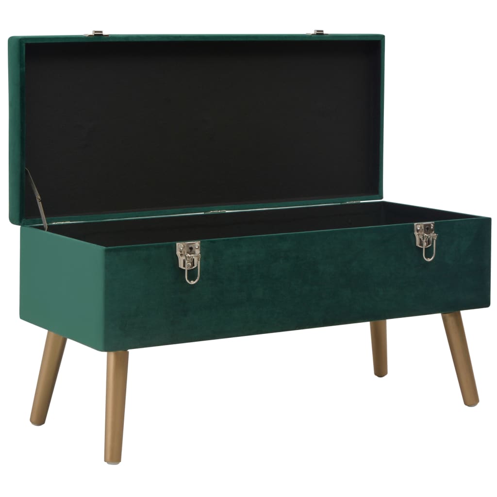 Bankje met opbergvak 80 cm fluweel groen is nu te koop bij PeponiXL, paradijselijk wonen!