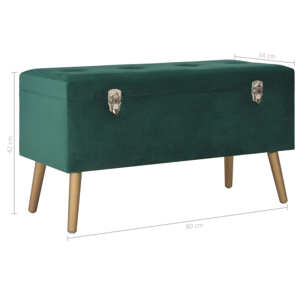 Bankje met opbergvak 80 cm fluweel groen is nu te koop bij PeponiXL, paradijselijk wonen!