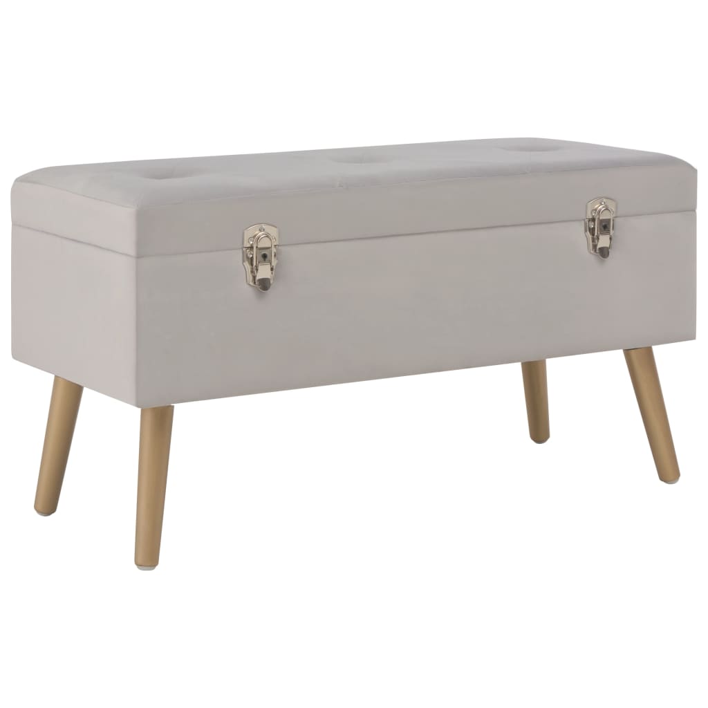 Bankje met opbergvak 80 cm fluweel grijs is nu te koop bij PeponiXL, paradijselijk wonen!