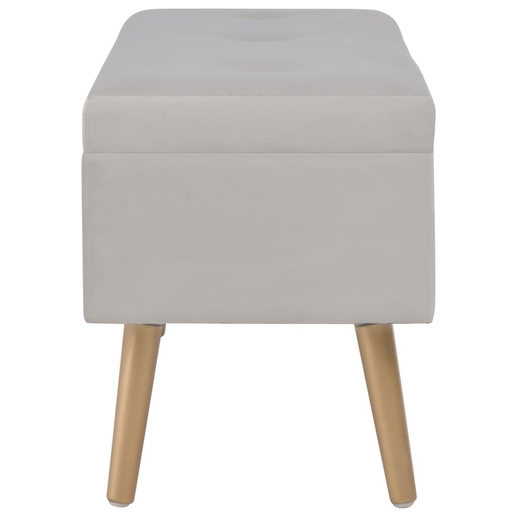Bankje met opbergvak 80 cm fluweel grijs is nu te koop bij PeponiXL, paradijselijk wonen!