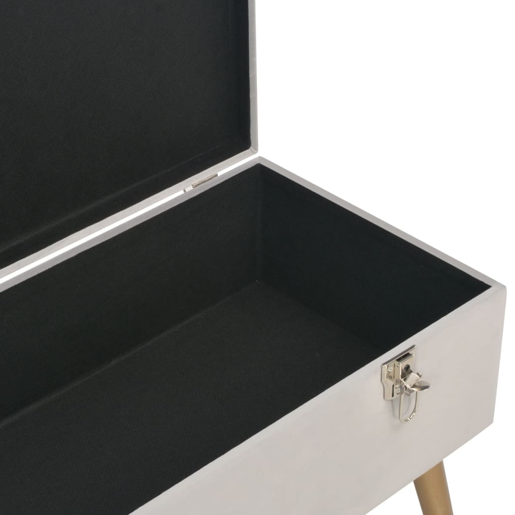 Bankje met opbergvak 80 cm fluweel grijs is nu te koop bij PeponiXL, paradijselijk wonen!