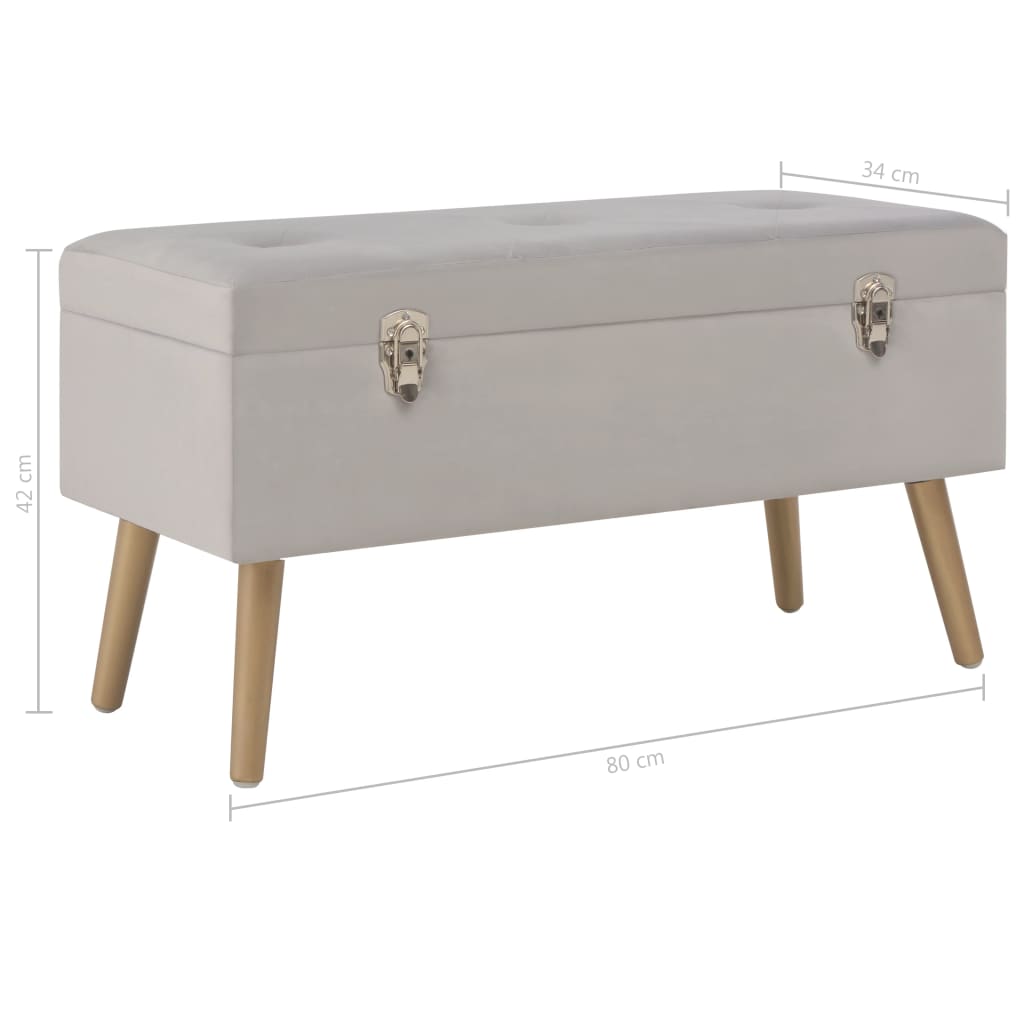 Bankje met opbergvak 80 cm fluweel grijs is nu te koop bij PeponiXL, paradijselijk wonen!