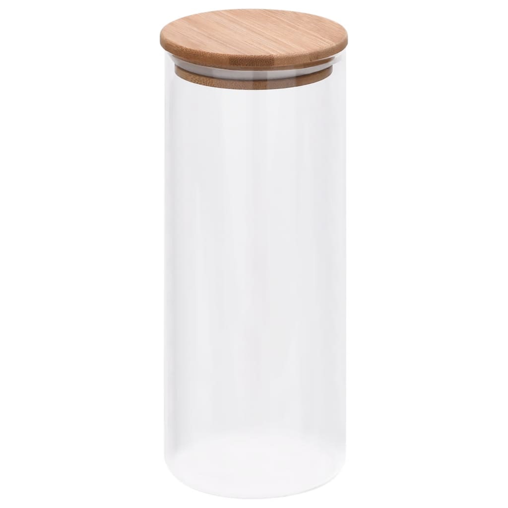 Opbergpotten met bamboe deksel 6 st 1000 ml glas is nu te koop bij PeponiXL, paradijselijk wonen!