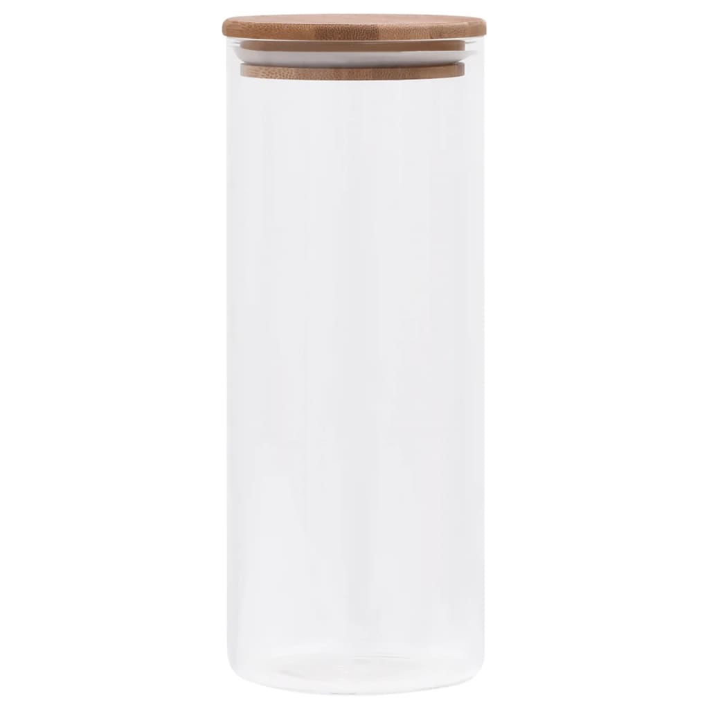 Opbergpotten met bamboe deksel 6 st 1000 ml glas is nu te koop bij PeponiXL, paradijselijk wonen!