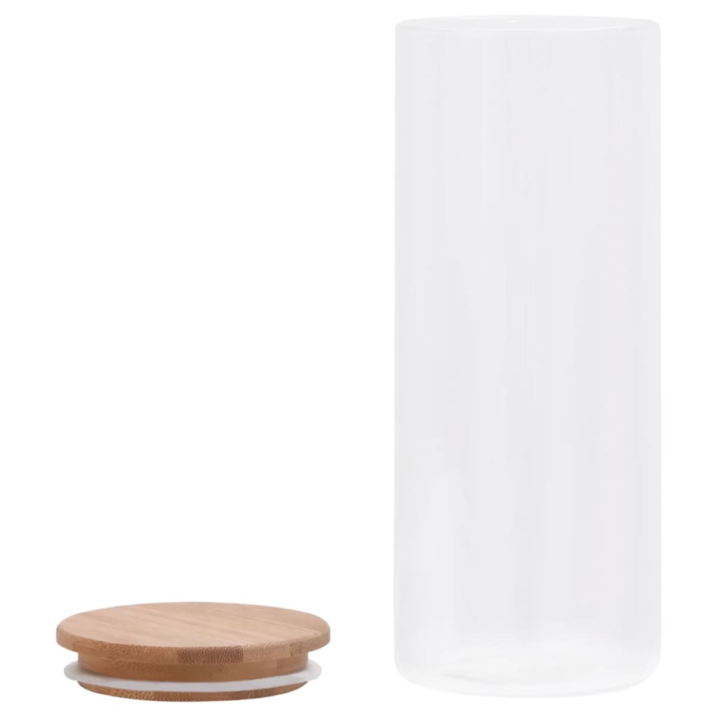 Opbergpotten met bamboe deksel 6 st 1000 ml glas is nu te koop bij PeponiXL, paradijselijk wonen!