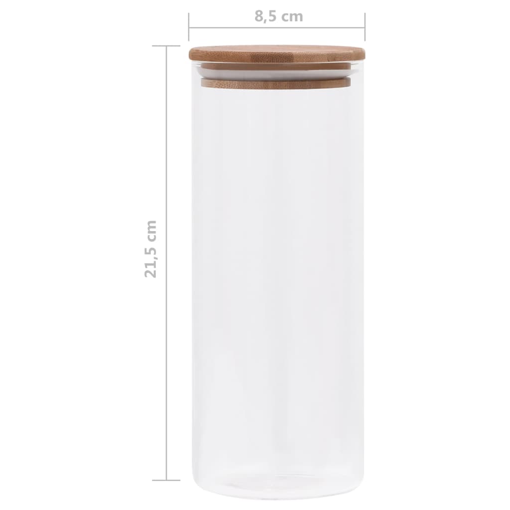 Opbergpotten met bamboe deksel 6 st 1000 ml glas is nu te koop bij PeponiXL, paradijselijk wonen!