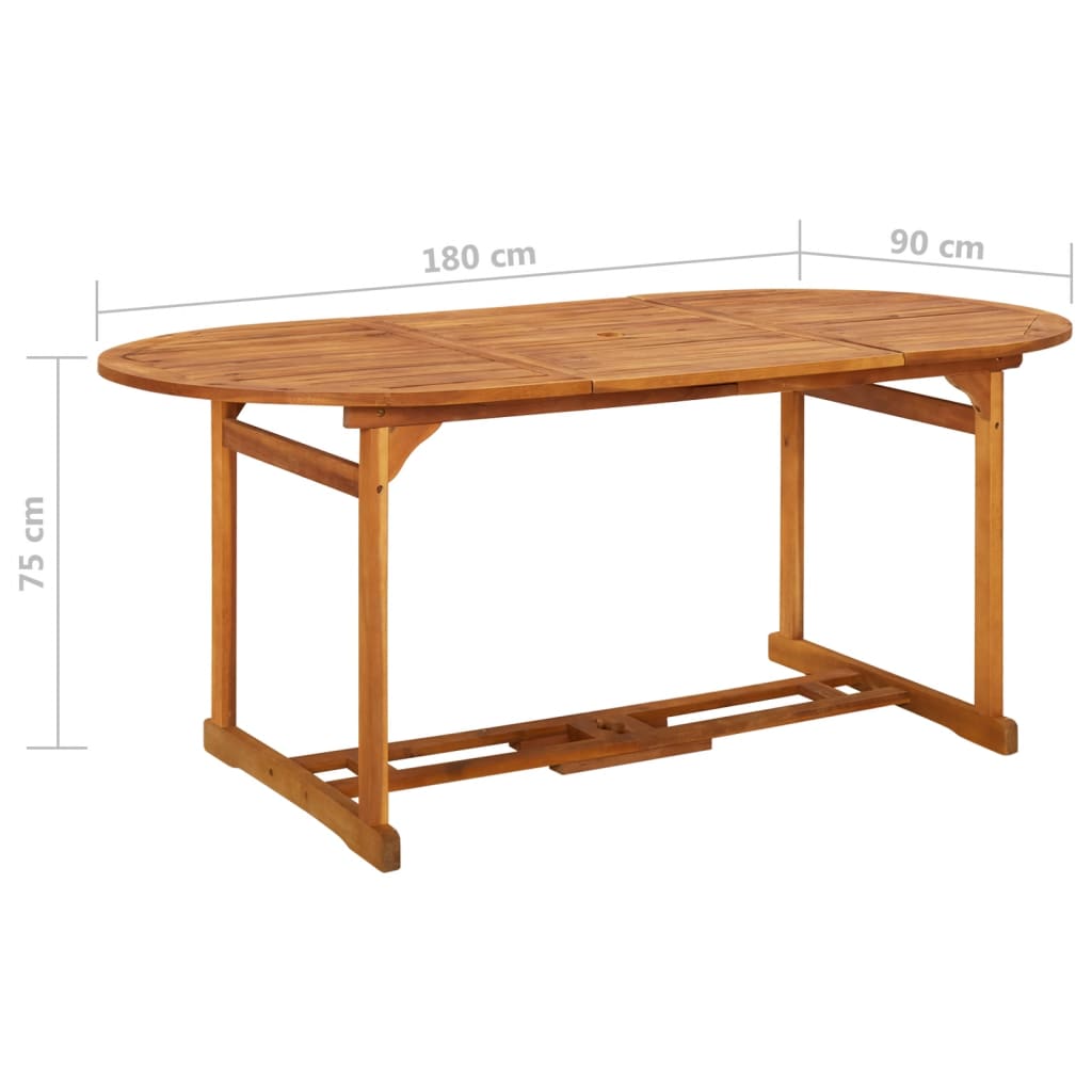 Tuintafel 180x90x75 cm massief acaciahout is nu te koop bij PeponiXL, paradijselijk wonen!