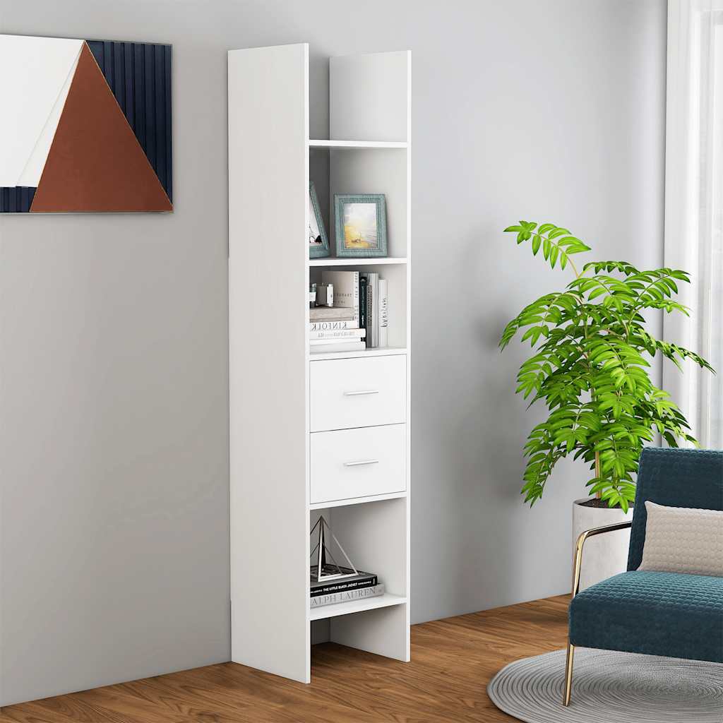Boekenkast 40x35x180 cm bewerkt hout wit is nu te koop bij PeponiXL, paradijselijk wonen!