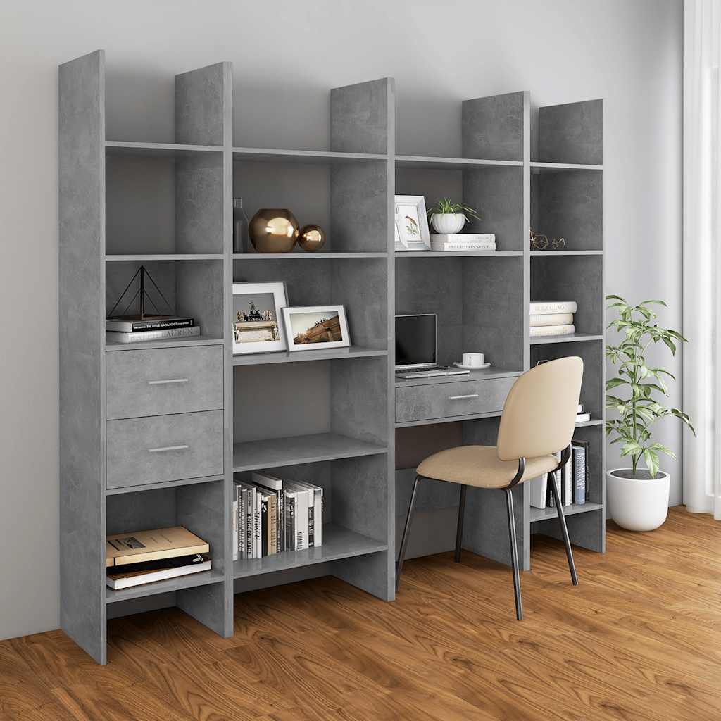 Boekenkast 40x35x180 cm bewerkt hout betongrijs is nu te koop bij PeponiXL, paradijselijk wonen!