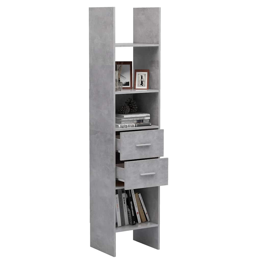 Boekenkast 40x35x180 cm bewerkt hout betongrijs is nu te koop bij PeponiXL, paradijselijk wonen!