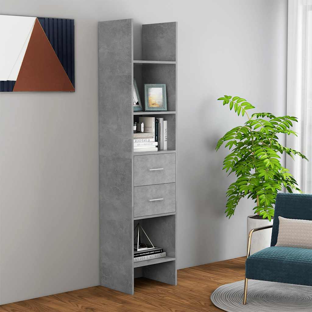 Boekenkast 40x35x180 cm bewerkt hout betongrijs is nu te koop bij PeponiXL, paradijselijk wonen!