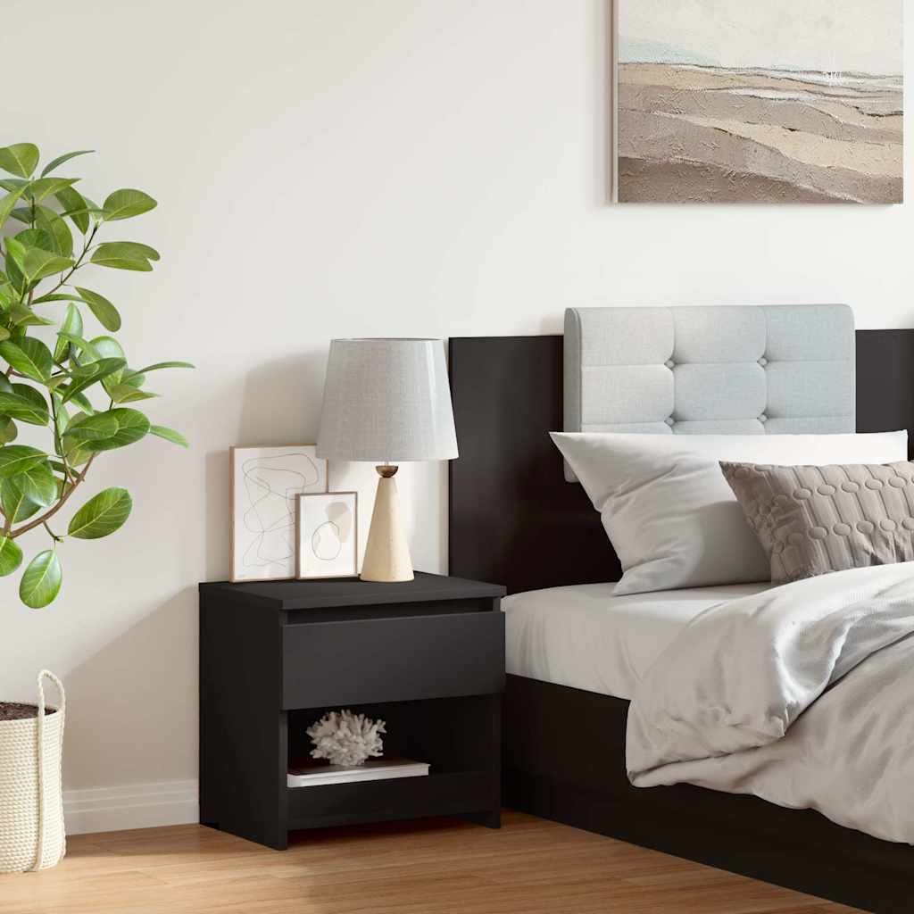 Nachtkastje 40x30x39 cm bewerkt hout zwart is nu te koop bij PeponiXL, paradijselijk wonen!