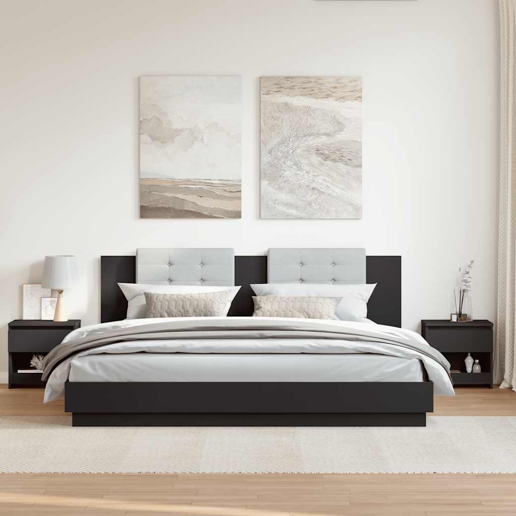 Nachtkastjes 2 st 40x30x39 cm bewerkt hout zwart is nu te koop bij PeponiXL, paradijselijk wonen!